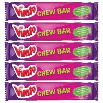 Vimto flavour chewy sweets in the shape of chew bars