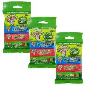Warheads Sour Gum 4 Pack 50g - 3 Pack