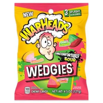 American Sweets - Warheads Wedgies gummies in a large 127g peg bag