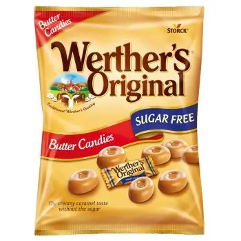 A sugar free version of Wethers original butter candy sweets 