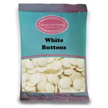 White Buttons - 1Kg Bulk bag of retro white chocolate flavour candy pieces!