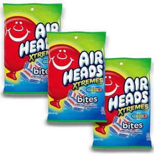 American Sweets - A pack of 3 sour blue raspberry candy bites by Airheads!