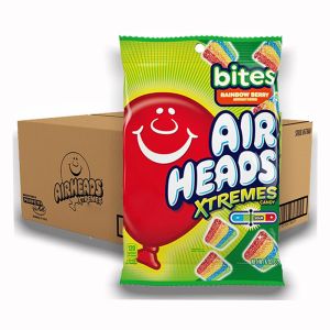 American Sweets - A pack of 12 Sour rainbow berry flavour Airheads Xtremes, bags of American candy. 