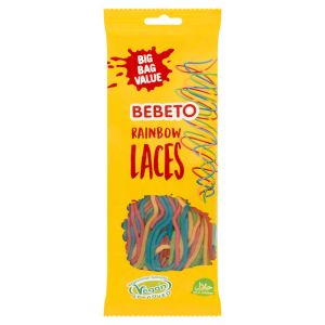 A 200g bag of rainbow laces, fruity Vegan sweets!