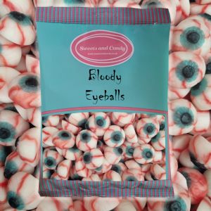 Halloween Sweets - Bloody Eyeballs - 1Kg Bulk bag of spooky fruit flavour jelly sweets shaped like blood shot eyes!