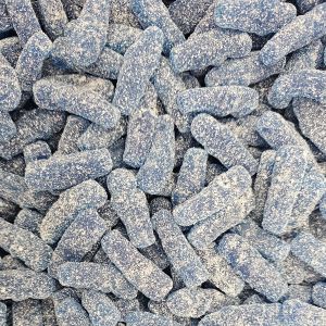 Retro Sweets- Fizzy blue raspberry flavour gummy sweets shaped like babies