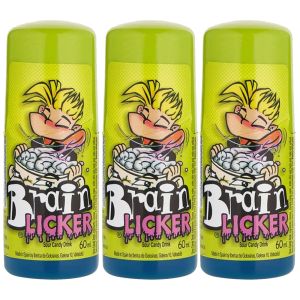 A pack of 3 Brain Lickers - A roller sweet full of sour liquid candy
