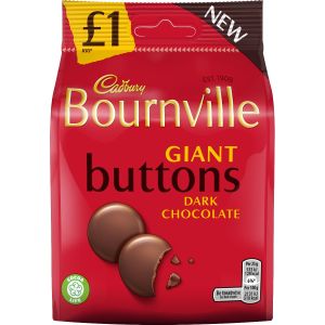 A share size bag of Cadbury Bournville dark chocolate button sweets