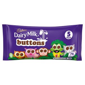 A multipack of 5 bags of Cadbury's Milk Chocolate Buttons