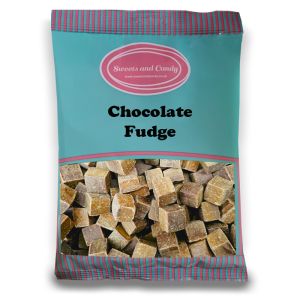 Pick and Mix Sweets - 1kg Bulk bag of Chocolate Fudge, traditional cubes of chocolate flavour fudge