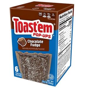 A box of Chocolate fudge flavoured Pop Tarts, American sweets imported to the UK