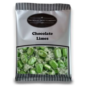 Chocolate Limes - 1Kg Bulk bag of retro lime flavour boiled sweets with a chocolate flavour centre