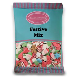 Christmas Sweets - 1Kg Bulk bag of fruit flavour gummy sweets in assorted Christmas shapes