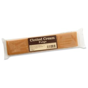 Clotted cream flavour fudge in a traditional fudge bar