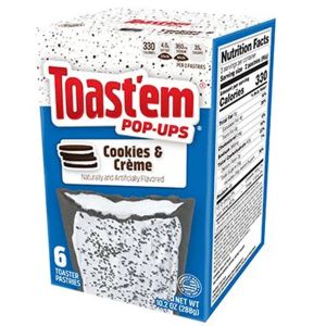 A box of Cookies and creme flavoured Pop Tarts, American sweets imported to the UK