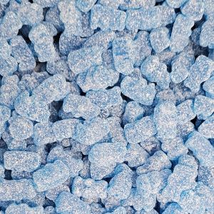 Retro Sweets - Fizzy blue bears, blue raspberry flavour fizzy vegan sweets