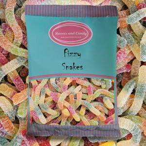 Fizzy Snakes - 1Kg Bulk bag of retro fizzy fruit flavour sweets shaped like snakes with a fizzy sour coating.