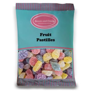 Fruit Pastilles - 1Kg Bulk bag of traditional gummy sweets with a sugar coating