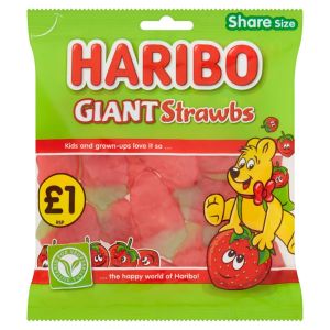 A bag of retro sweets and children's favourite Haribo Giant Strawberries!