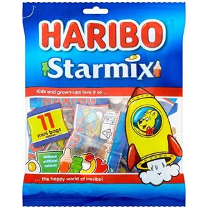A bumper bag of 11 mini bags of Haribo starmix sweets