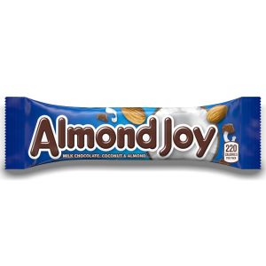 American Sweets - Hersheys Almond Joy American candy bar consisting of whole almonds and sweetened, shredded coconut covered in milk chocolate