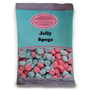 Jelly Spogs - 1Kg Bulk bag of retro aniseed flavour pink and blue jelly sweets