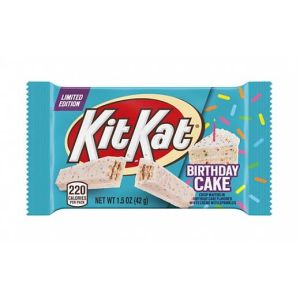 A Birthday Cake flavour Kit Kat chocolate bar