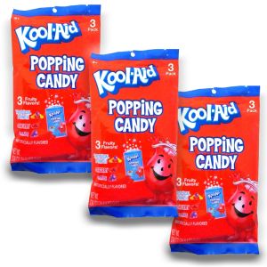American Sweets - Pack of 3 Kool aid popping candy bags, includes 3 flavours - Tropical Punch, Cherry and Grape