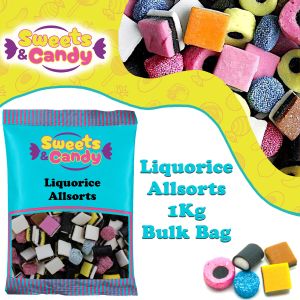 Liquorice Allsorts - 1Kg Bulk bag of a mixture of liquorice, coconut and aniseed sweets!