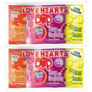 Swizzels retro sweets - Love Hearts Dips combines the classic taste of Love Hearts in a stick with  3 delicious flavours of sherbet.