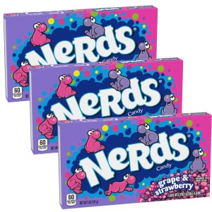 American Sweets - A pack of 3 Grape and strawberry flavour chewy Nerds sweets!