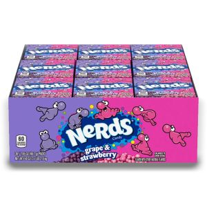 American Sweets - A full case of grape and strawberry flavour Nerds, crunchy chewy American candy.