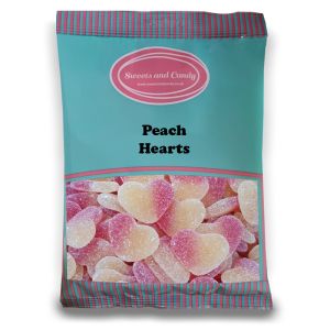 Peach Hearts - 1Kg Bulk bag of peach flavour jelly sweets in a heart shape!