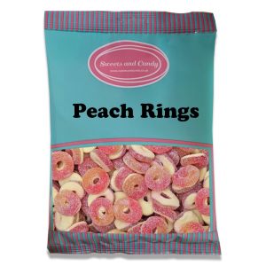 Peach Rings 1kg - A bulk 1kg bag of peach flavour sweets