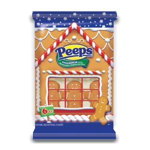 A pack of 6 marshmallow Gingerbread men made by Peeps