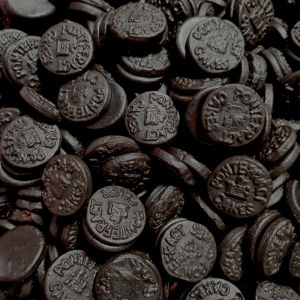Taveners Pontefract Cakes - Traditional round pieces of soft liquorice.