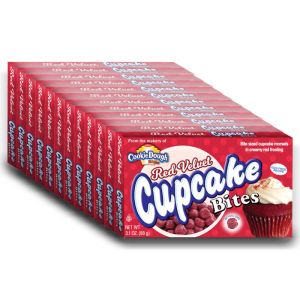 American Sweets - A full case of Red Velvet Cupcake Bites, bitesize American candy cupcake morsels in creamy red frosting