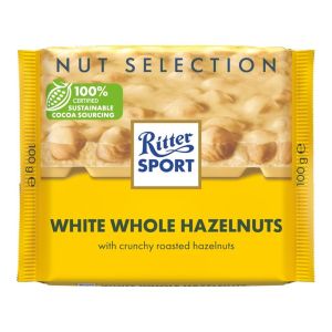 Ritter Sport white chocolate bar with crunchy roasted whole hazelnut