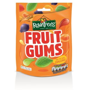 A bag of fruit flavour firm gummy sweets made by Rowntrees