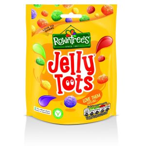 A 120g bag of Rowntree's jelly tots, fruit flavour squidgy jelly sweets