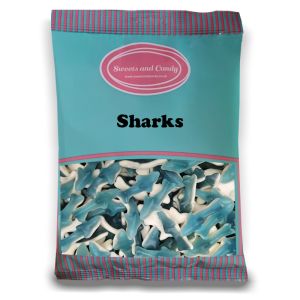 Sharks - 1Kg Bulk bag of fruit flavour jelly sweets shaped like sharks!