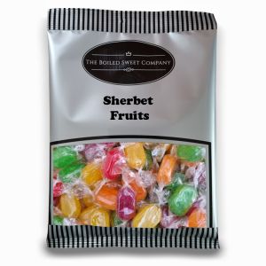 Sherbet Fruits - 1Kg Bulk bag of assorted fruit flavour boiled sweets with a fizzy sherbet centre
