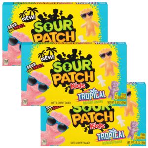 American Sweets - A pack of 3 Sour Patch tropical flavour American candy in a handy theatre box!