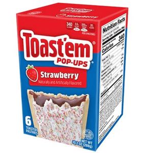 A box of Strawberry flavoured Pop Tarts, American sweets imported to the UK