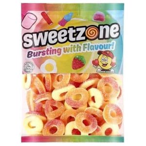 Retro Sweets - A bulk 1kg bag of Sweetzone peach rings sweets