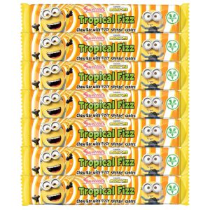 Retro Sweets - A pack of 7 Swizzles Minion tropical fizz chews bar.
