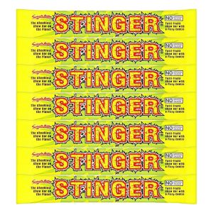Retro Sweets - A pack of 5 Swizzels Stinger bars, Tutti Fruity flavour chews with a fizzy centre