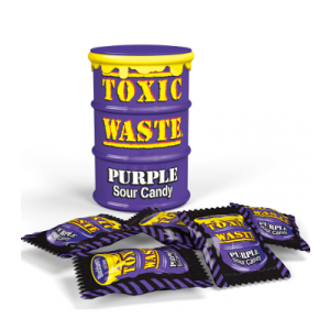 Toxic waste super sour candy sweets including grape, blackcurrant, blackberry, blueberry, and black cherry