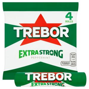 A pack of 4 rolls of extra strong peppermint sweets