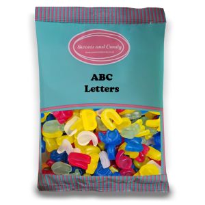 Vegan Jelly ABC Letters - 1Kg Bulk bag of assorted vegan fruit flavour jelly sweets in the shape of letters and numbers
